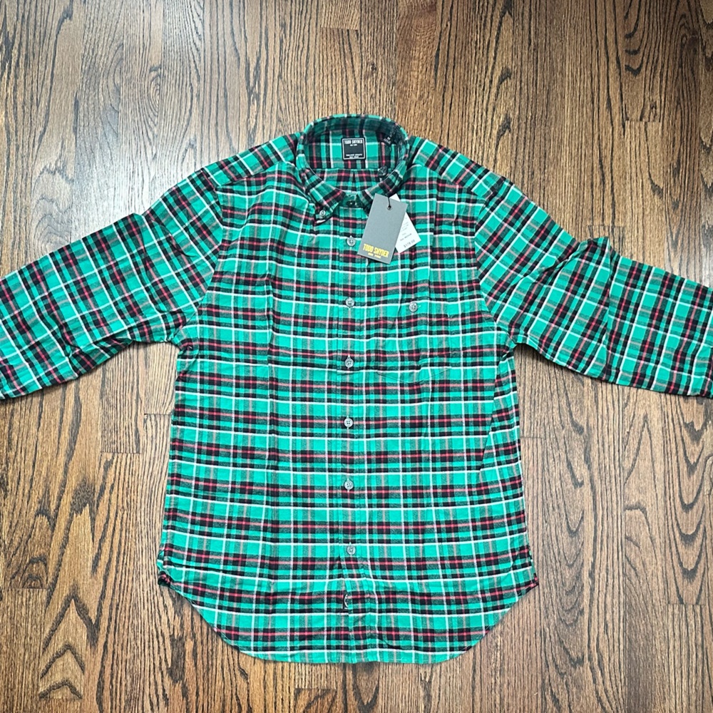 Todd Snyder Green and Red Plaid Shirt